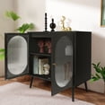 thumbnail image 4 of Giratree Black Sideboard and Buffets, Modern Storage Cabinets with 2 Doors and Adjustable Shelves Buffet Cabinet for Kitchen Dining Room Living Room Bedroom, 31.05"L*15.75"W*31.42"H, 4 of 9