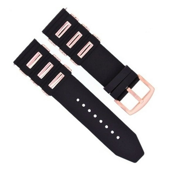 26MM SILICONE RUBBER DIVER BAND FOR INVICTA WATCH BLACK ROSE BUCKLE EXCEPTIONAL CALIBER