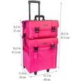 thumbnail image 4 of SHANY Makeup Artist Soft Rolling Trolley Cosmetics Case Make up Travel Bag With Beauty Organizer Drawer Bins, TSA Mesh Bag Organizers - Summer Orchid, 4 of 5