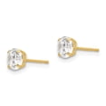 thumbnail image 2 of 14k Yellow Gold Polished 5mm Round Cubic Zirconia Post Earrings 5x5mm Wide Stud Earring for Women, 2 of 4