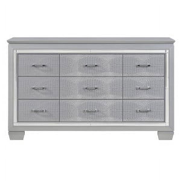 Homelegance 1916-5 Allura Collection Dresser, Silver - 63.75 x 17 x 39 in.