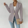 thumbnail image 4 of XFLWAM Women's Casual Business Blazers Open Front Long Sleeve Notch Lapel Suit Jackets Dressy Work Outerwear Gray XXL, 4 of 9