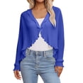 thumbnail image 2 of Cardigans for Women Cover up Swimsuits Summer Long Sleeve Fashion Sheer Chiffon Cardigan Thin Shawl Top Coat, 2 of 7
