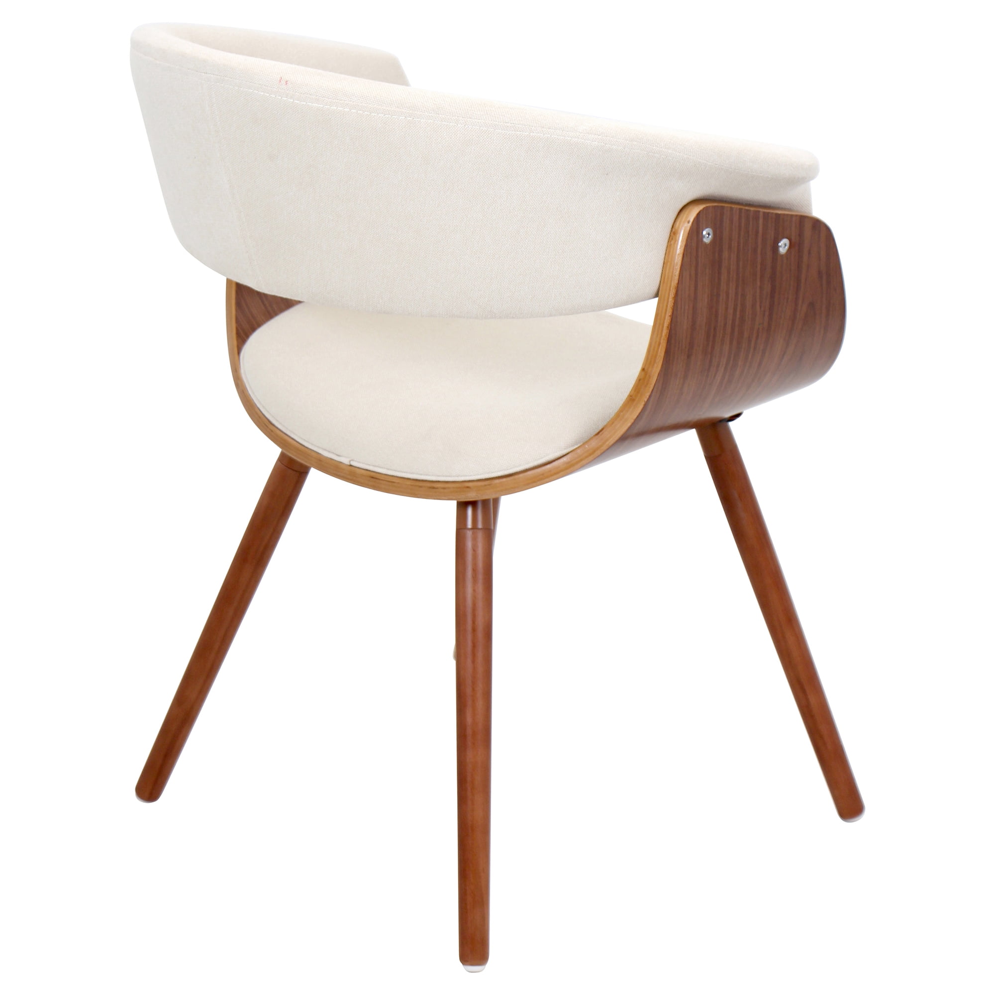 Vintage Mod Mid Century Modern Chair In Walnut And Cream Fabric By Vintage Mod Mid Century Modern Chair In