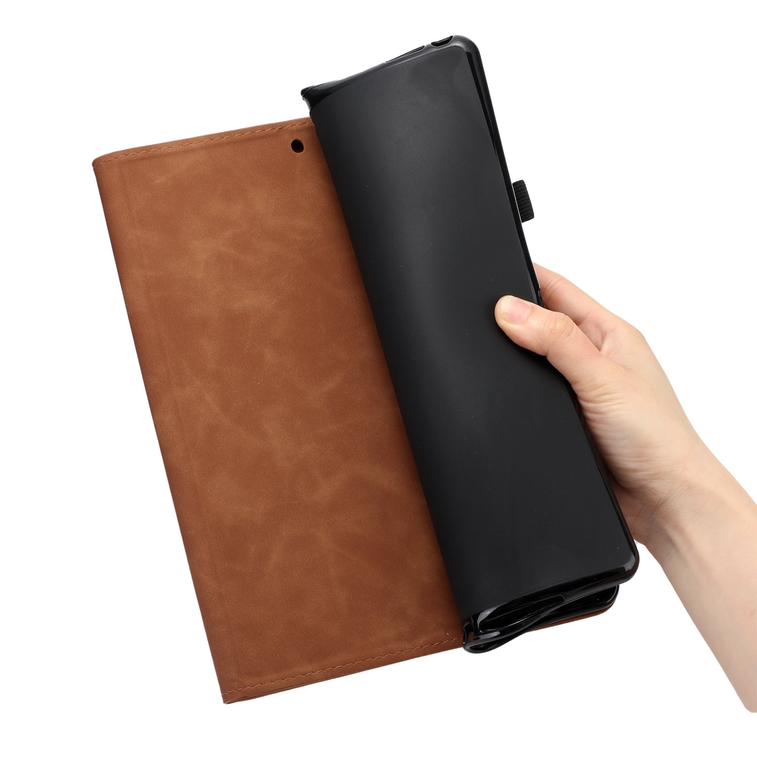 Allytechgroup iPad Air 11 Case 2024, Embossed Coconut Tree Pattern Cover, Auto Sleep Wake Function with Flip Cover Stand and Pencil Holder Case for Apple iPad Air 11 Inch 2024 Tablet,Brown