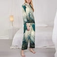thumbnail image 3 of Daiia Tropical Parrot Floral Artwork for Women's Long-Sleeved Pajama Set – Soft & Comfortable Sleepwear Button-Up Pajamas Cozy Lounge Wear-X-Large, 3 of 7
