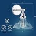 thumbnail image 2 of Linea di Liara Lucera Farmhouse Chrome Wall Sconce Wall Lighting Fixture Vanity Wall Sconce Lights Bathroom Sconces Wall Lights for Hallway, Bulb Included, UL Listed, 2 of 6