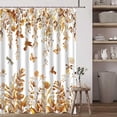 thumbnail image 3 of Shower Curtains for Bathroom Fall Eucalyptus Leaves Shower Curtain Yellow Watercolor Floral Autumn Leaf Flower Shower Curtains Hummingbird Butterfly Farmhouse Bathroom Curtain Set Hooks Durable, 3 of 4