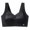 Black, variant on Women Scalloped Lace Trim Wireless Bra, Wide Strap Seamless V Neck Daily Underwear