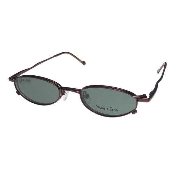 NEW SMARTCLIP 402 MENS/WOMENS DESIGNER FULL-RIM DARK PLUM ORIGINAL POLARIZED LENSES BY POLAROID FRAME DEMO LENSES 47-18-135 SUNGLASS LENS CLIP-ONS SPRING HINGES EYEGLASSES/SPECTACLES