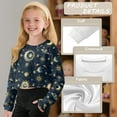 thumbnail image 6 of Xoenoiee Sun Moon Star Universe Print Girls Sweatshirts Long Sleeve Pullover Crewneck Crop Tops Shirts Winter Fall Clothes, 11-12 Years, 6 of 7