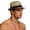 Coffee, variant on Men’s Geometric Triangle Jacquard Woven Fedora Hat, Foldable UV Protection Sun Cap for Summer Travels & Backyard Gatherings Khaki