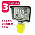 thumbnail image 2 of 18 Led 54W 3Inch Wireless LED Work Light Job Site Flashlight with 130° Pivoting Head Portable Rechargeable Torch Car Light Compatible with Ryobi 18V Lithium Ion Battery, 2 of 8