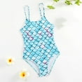thumbnail image 4 of LYMAYTER Kids Girls One Piece Bikini Swimsuits for Toddler Multi-color Printed Bathing Suit Summer Beach halter Swimwear 4-8 Years, 4 of 8