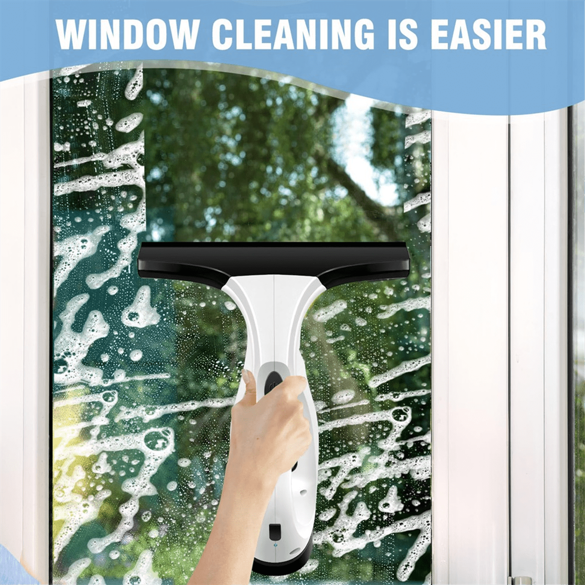 Cordless , Rechargeable Window Vacuum Cleaner with Squeegee , 150ml Water Tank, Light Weight US Plug