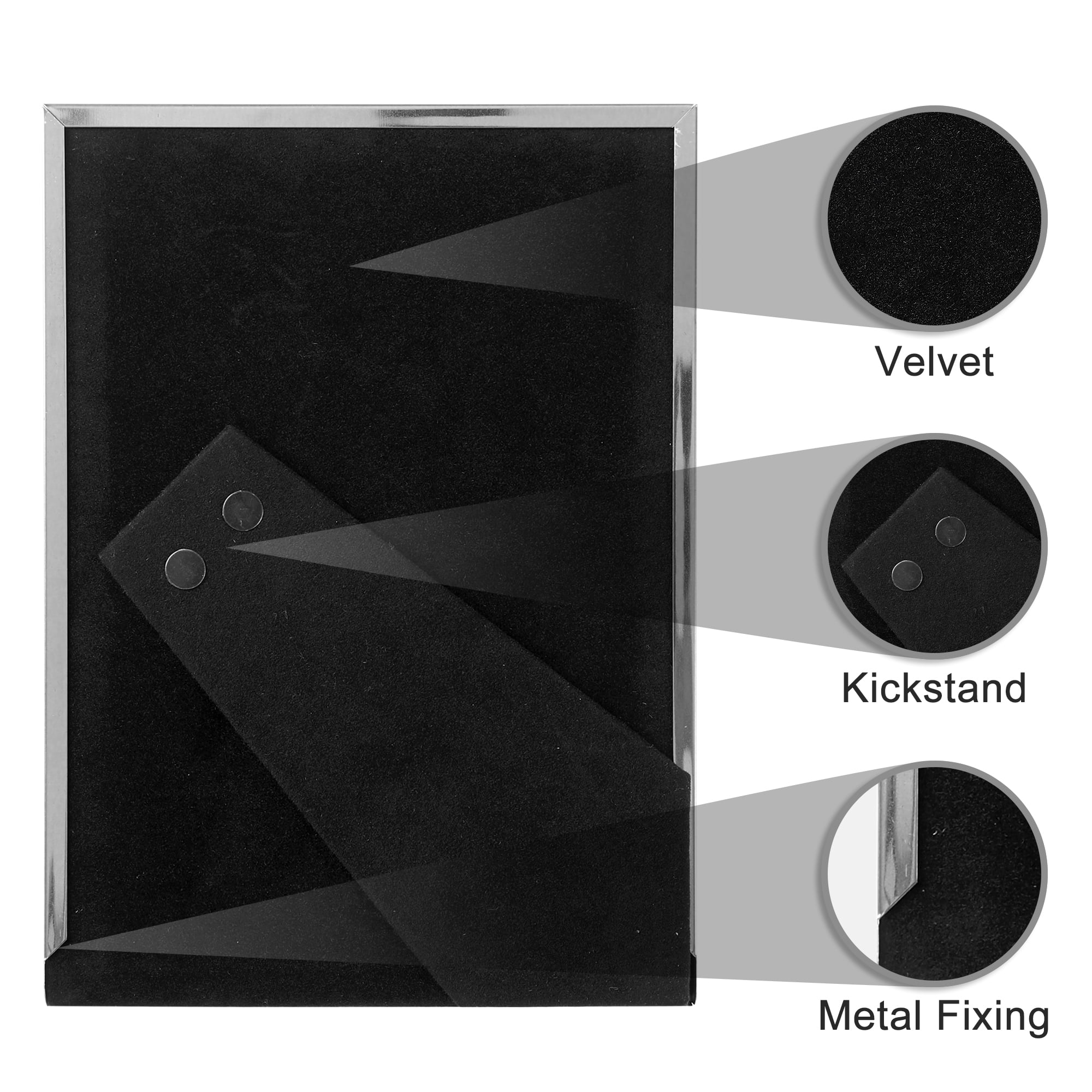 Unique Bargains Modern Picture Frame Brushed Aluminum Metal Photo Frame Gold 5x7 Silver -3Pcs 5x7