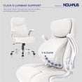 thumbnail image 4 of NOUHAUS +Posture Ergonomic PU Leather Office Chair. Click5 Lumbar Support with FlipAdjust Armrests. Modern Executive Chair and Computer Desk Chair (White), 4 of 15