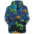 thumbnail image 3 of Tisuna Boys Hoodie Jacket Child Dinosaur Print Long Sleeve Hooded Tops Loose Cute Kids Autumn Winter Zip Up Coat 6-7 Years, 3 of 3