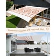 thumbnail image 4 of Sun Shade Sail 6.5x10Ft Boho Orange Geometric Striped Farmhouse Style Uv Block Sunshade Canopy Outdoor Shade Cover Rectangle Shade Cloth For Patio Garden Yard Deck Pergola, 4 of 6