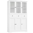 thumbnail image 3 of Homfa 4-Tier Bookcase with Glass Doors and Drawers, 67" H Painted Storage Cabinet for Living Room, Display Cabinet for Office, White, 3 of 10