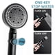 thumbnail image 4 of Cabezal de ducha ahorrador de agua, color negro, ajustable en 5 modos, alta presión, parada con un solo botón, masaje de agua, ducha ecológica, accesorios de baño., 4 of 5