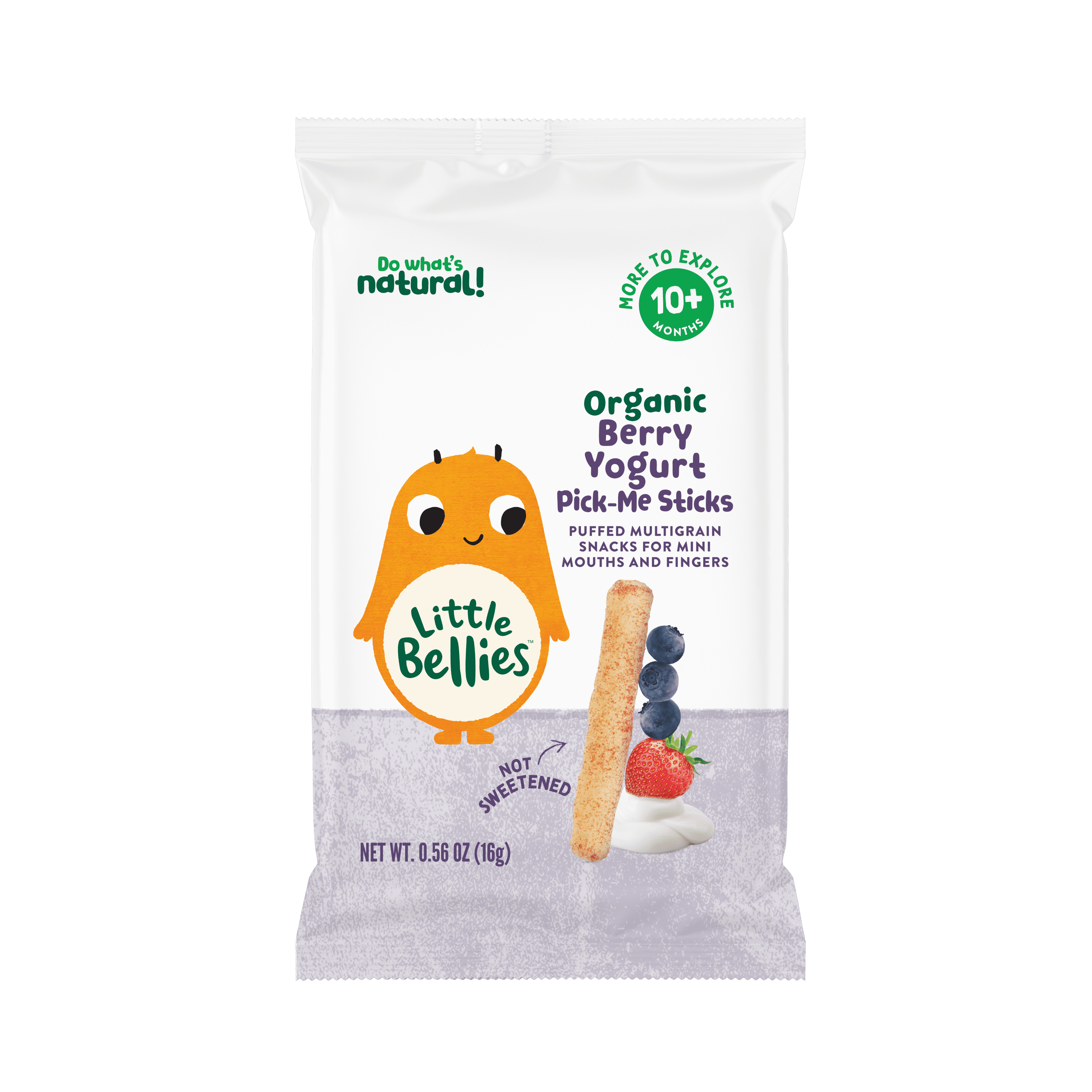 (4 pack) Little Bellies Organic Berry Yogurt Pick-me Sticks 0.56 oz