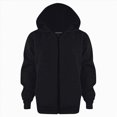 thumbnail image 2 of KPOPLK Boys Hoodie Sweatshirts Long Sleeve Zipper Jacket Top for 1-9 Years Fall Winter Cotton Solid Color Coat Black Size 9-10 Years, 2 of 4
