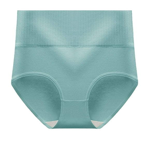 Women's Plus Size High Waist Panties Elastic Stretch Solid Breathable Underwear Olive Green 2XL