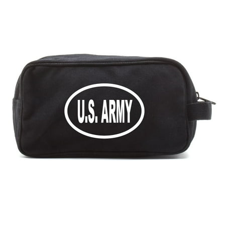 - US Army Oval Bumper Sticker Military Canvas Shower Kit Travel Toiletry Bag Case