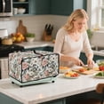 thumbnail image 4 of ZIATUBLES Vintage Floral Print Convection Toaster Oven Cover for Kitchen Counter Stain Resistant Appliance Protective Case with Top Handle Washable Decor Accessories, 22.5" x 18.5" x 13", 4 of 8