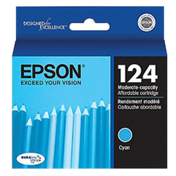 ~Brand New Original EPSON T124220 T124 INK / INKJET Cartridge Cyan for Epson Stylus NX330