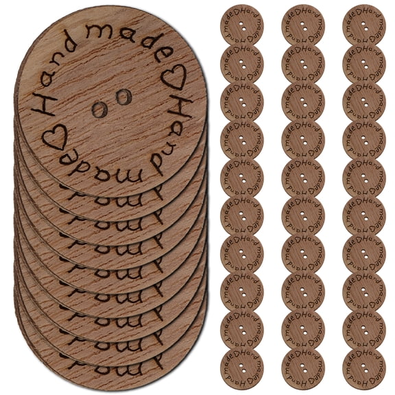 100 Pcs Round Sewing Buttons 2 Hole Wood Buttons 1'' Brown Buttons Brown Color Wooden Buttons Flatback Coat Buttons for Sewing DIY Crafts