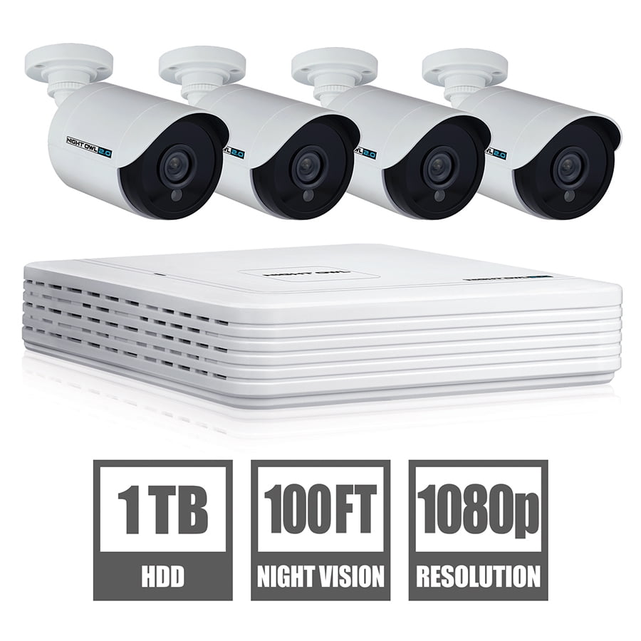 Night Owl 4 Channel 1080p DVR with 4 x 