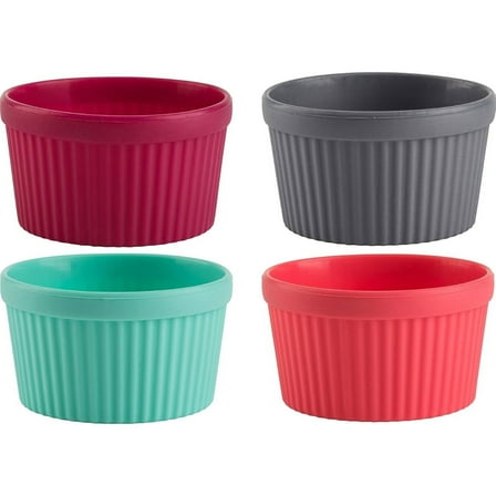 Trudeau Silicone Baking Ramekins, Set of 4, Assorted Colors