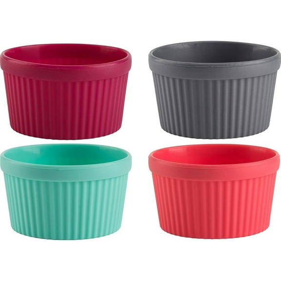 Trudeau Silicone Baking Ramekins, Set of 4, Assorted Colors