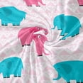 thumbnail image 4 of SKYSONIC Baby Kids Cozy Warm Throw Thermal Soft Bed Blanket 50x60 in Colorful Elephant Flannel Fleece Blanket, 4 of 5