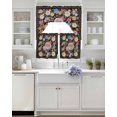 thumbnail image 3 of Boho Pink Flower Swag Curtains for Living Room/Bedroom Windows, Spring Watercolor Country Floral Plant Kitchen Curtains and Valances Set 36 Inch Length, Light Filtering Swags Valance Curtain Panels, 3 of 5