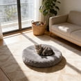 thumbnail image 6 of Plush Cat Dog Cushion, Round Pet Warm Mat, Soft and Comfortable Sleeping Cushion for Living Room, 20in, 6 of 6