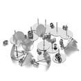 thumbnail image 2 of facefd 100 Ensembles Boucle d'Oreille Base en Acier Inoxydable Boucles d'Oreilles Bouchons Connecteur Hypoallergénique DIY Boucle d'Oreille Ronde Accessoire Femmes Adultes Couleur Acier / 12mm, 2 of 6