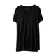 thumbnail image 2 of Blusa de pijama de manga corta para mujer, lisa, informal, a la moda, con cuello regular, de manga corta, 2 of 5