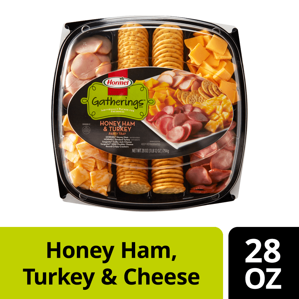 Hormel Gatherings Honey Ham, Turkey, Sargento Cheese Party Tray, 28 oz