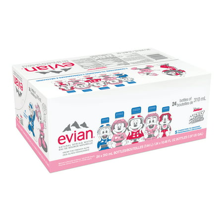 evian Natural Spring Water, 310ml Bottles, Mickey Mouse Edition, 24