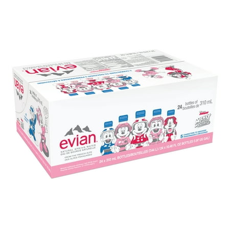 evian Natural Spring Water, 310ml Bottles, Mickey Mouse Edition, 24 (Best Tested Bottled Water)