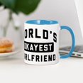 thumbnail image 4 of CafePress - World's Okayest Girlfriend - 11 oz Ceramic Mug - Novelty Coffee Tea Cup, 4 of 6