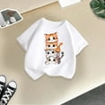 thumbnail image 4 of WhouRiu Big Girls' T Shirts Cute Cat Printed Short Sleeve Tee Tops Child Casual Loose Basic Tees White,Sizes 11-12, 4 of 4