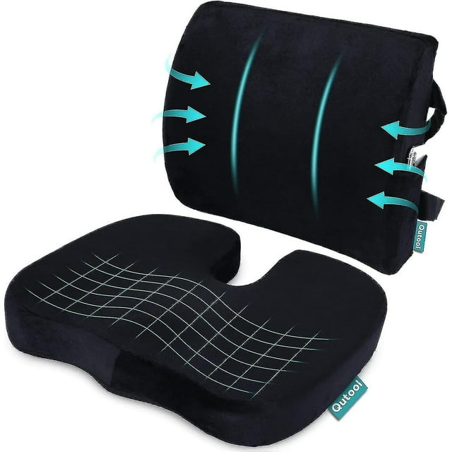 Cojín de asiento ortopédico y cojines de respaldo y soporte lumbar para silla de oficina asiento de coche de espuma viscoelástica