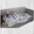 thumbnail image 5 of Saying Soft Flannel Fleece Throw Blanket, No Music, No Life Fun Cheering Saying Musical Key Doodles Style Artwork Print, Cozy Plush for Indoor and Outdoor Use, 50" x 60", Multicolor, by Ambesonne, 5 of 5