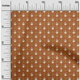 thumbnail image 1 of oneOone Georgette Viscose Rust Brown Fabric Snowman & Tree Dress Material Fabric Print Fabric By The Yard 42 Inch Wide, 1 of 4
