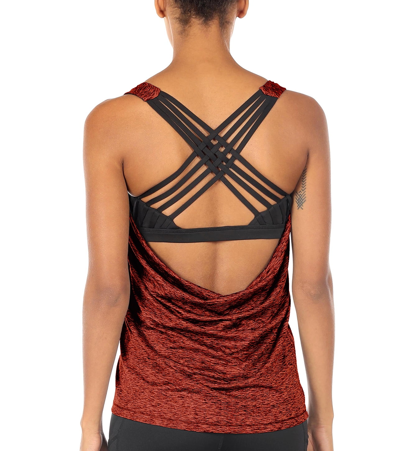 icyzone Yoga Tops Workouts Clothes Activewear Built in Bra Tank Tops for  Women - Walmart.com