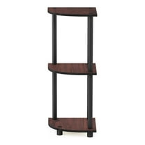 Pemberly Row Turn-N-Tube Wood 3-Tier Corner Display Rack in Dark Cherry/Black